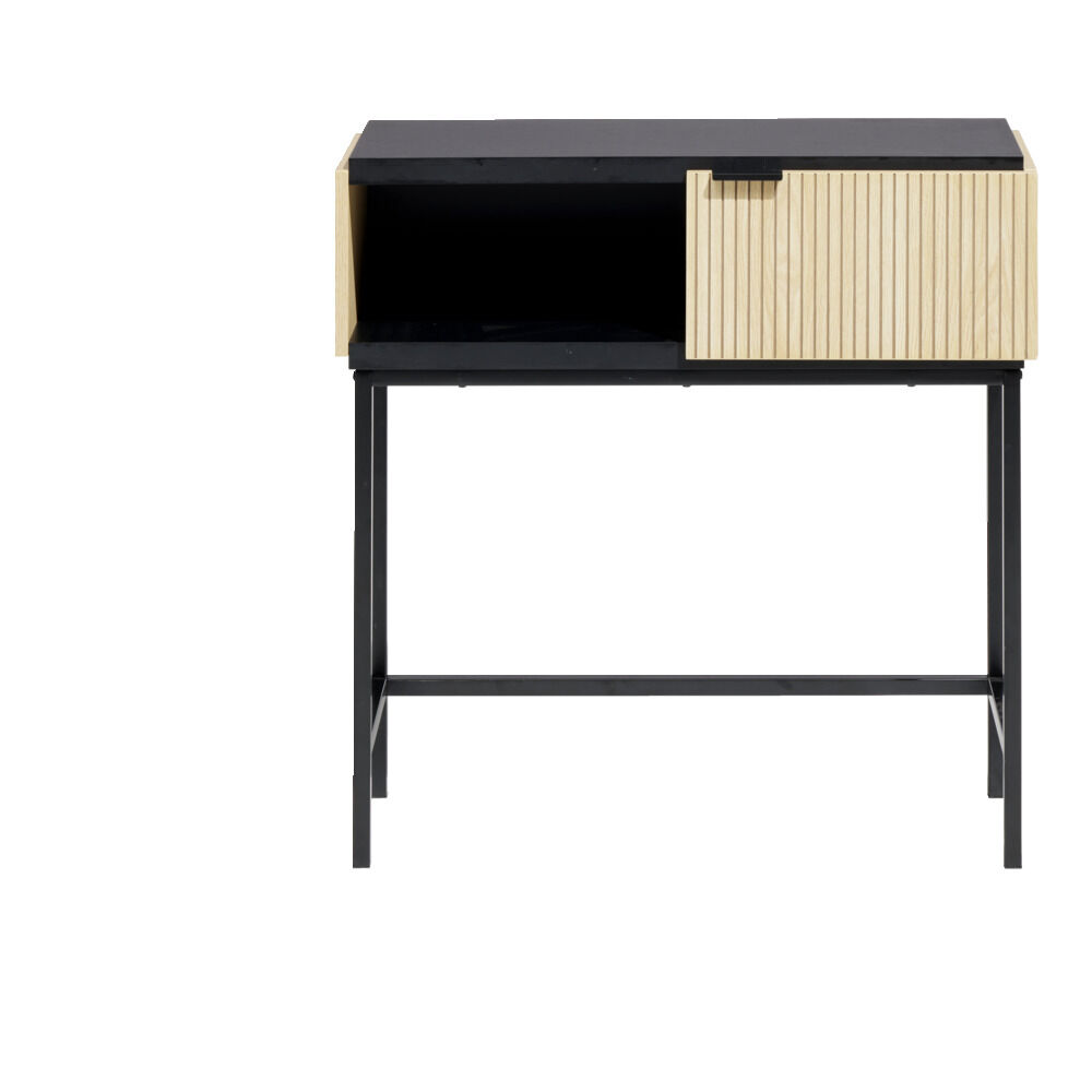 Console Markus bois naturel et acier noir 80x30x80cm