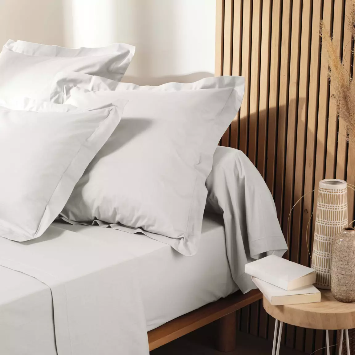 Taie d'oreiller carrée coton bio (63 x 63 cm) Biolina Blanche