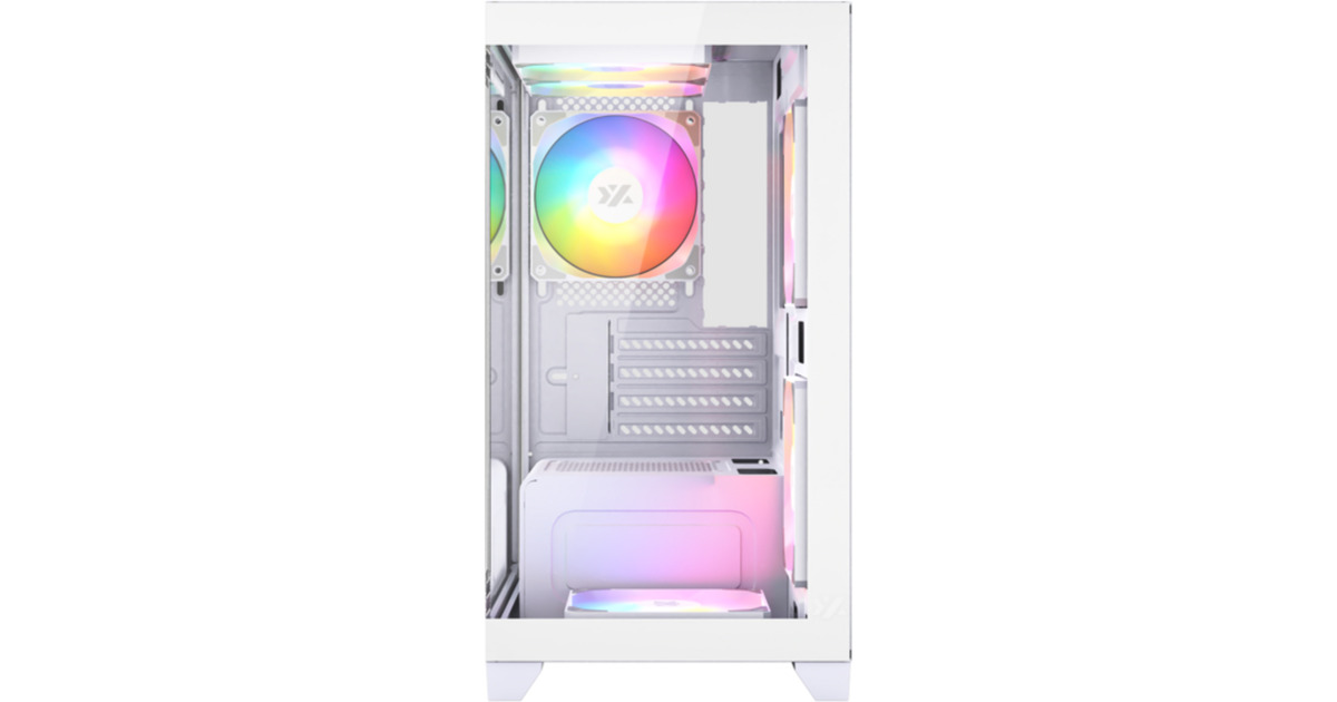 XYZ PC GearTitanium View Lite midi tower behuizing  (Wit | 2x USB-A | Tempered Glass)