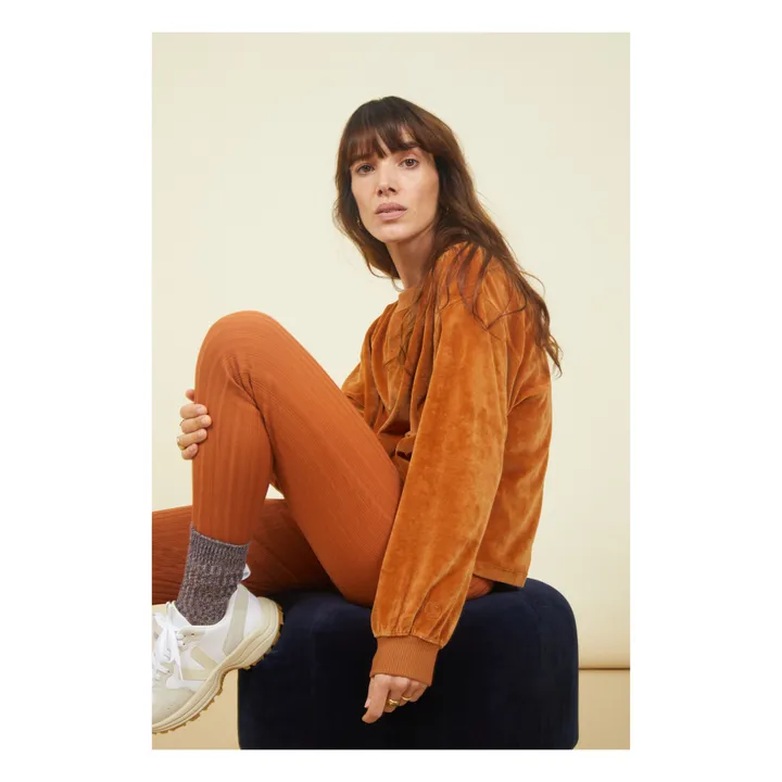 SMALLABLE BASICS Legging Femme Côtelé Coton Bio | Noisette