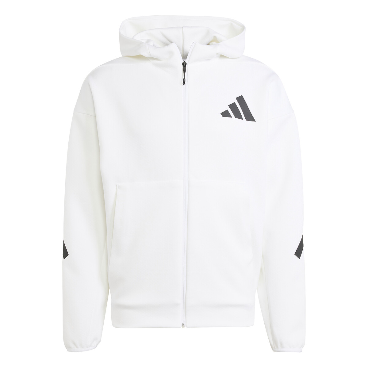 ADIDAS ROUPAS ESPORTIVAS<br>Moletom com capuz e logo em silicone