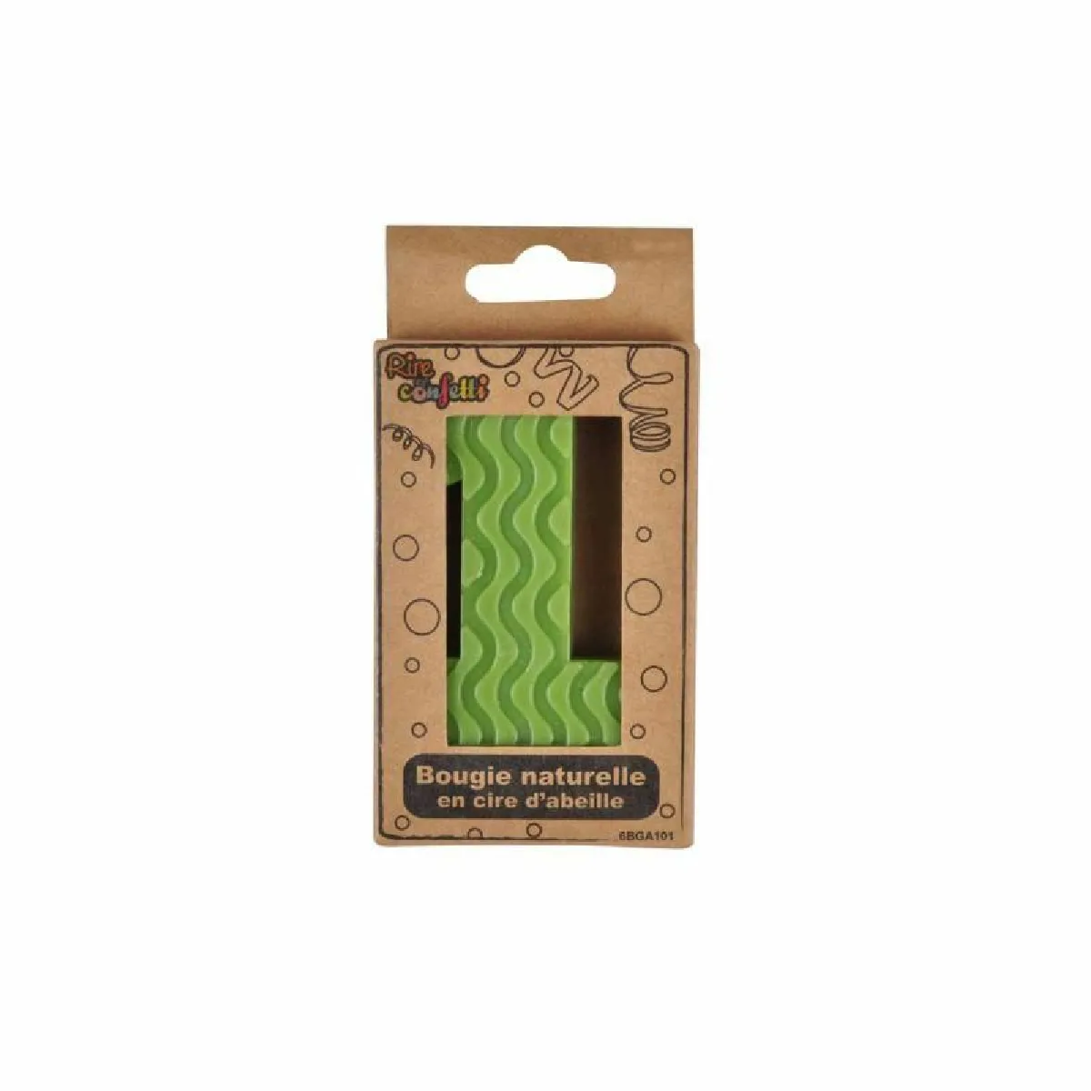 Paris Prix Bougie d'Anniversaire en Cire d'Abeille Chiffre 1 - Vert