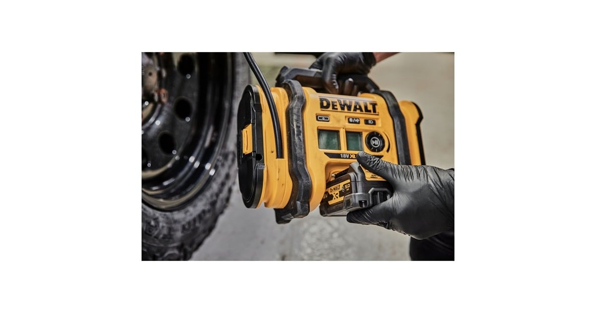 DEWALT18V XR Compacte Luchtpomp DCC018N-XJ  (Geel/zwart, Accu en oplader niet inbegrepen)