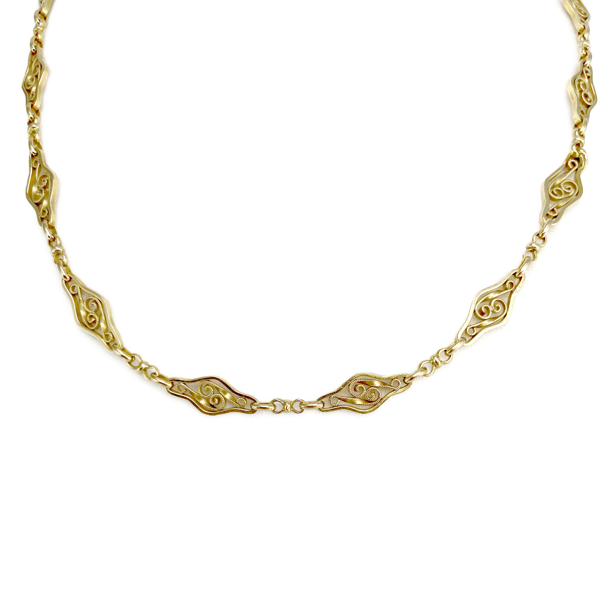 Collier d'occasion or 750 jaune maille fantaisie 43 cm