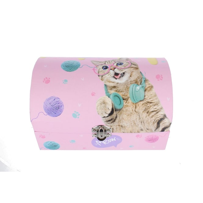 Schmuckbox - Katze Meow - ca. 20 x 13,7 x 11,5 cm