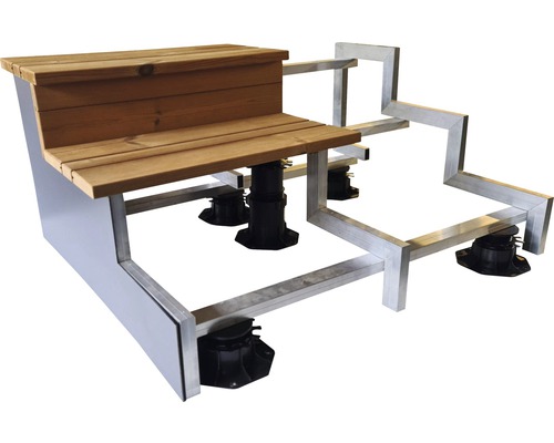 Trapmodule als bouwpakket, 3-trede, voor plaatvloeren - trapbreedte 85 cm, voorgemonteerd