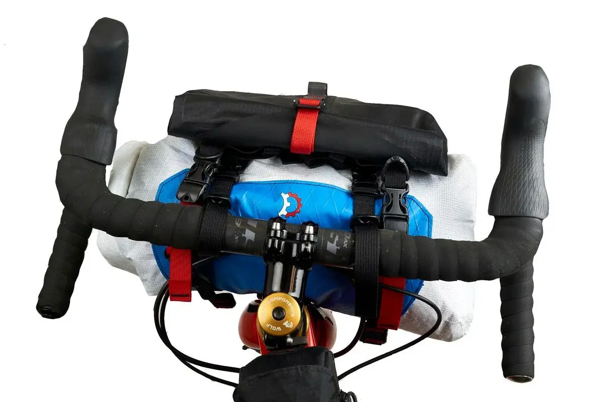 Revelate Designs Pronghorn Stuurtas L incl. Waterdichte Zak 23.0L Blauw/Wit