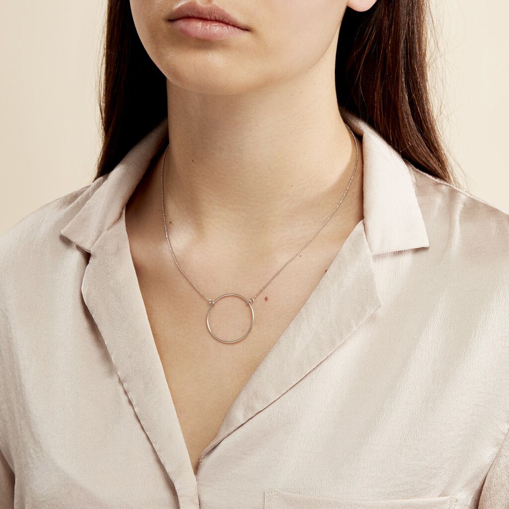 Collier Hibis Argent Blanc