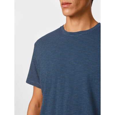 Herren-T-Shirt geringelt, Blau