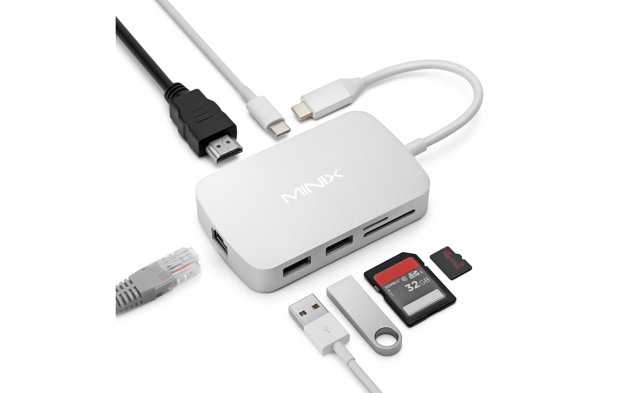 Multiadapter NEO C-GSI SilberUSB C Multiport Adapter  with Gigabit Ethernet + 4K @ 60Hz HDMI