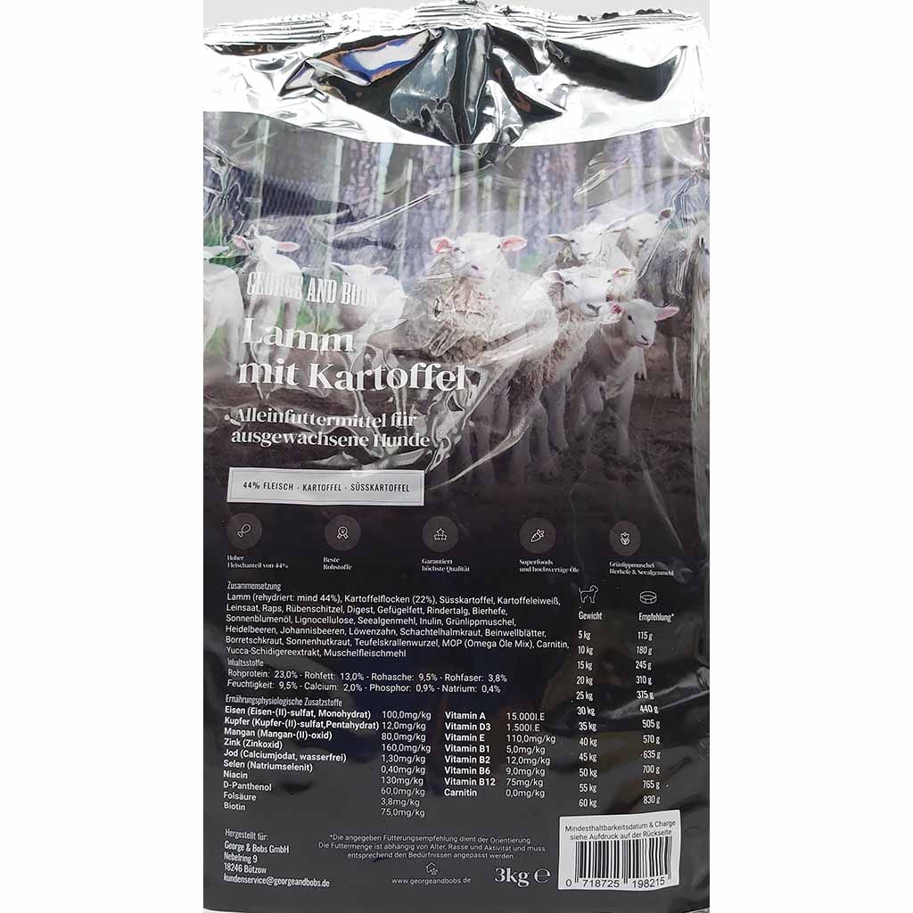 Premium Trockenfutter für Hunde Lamm 3 kg MHD:30.7.25