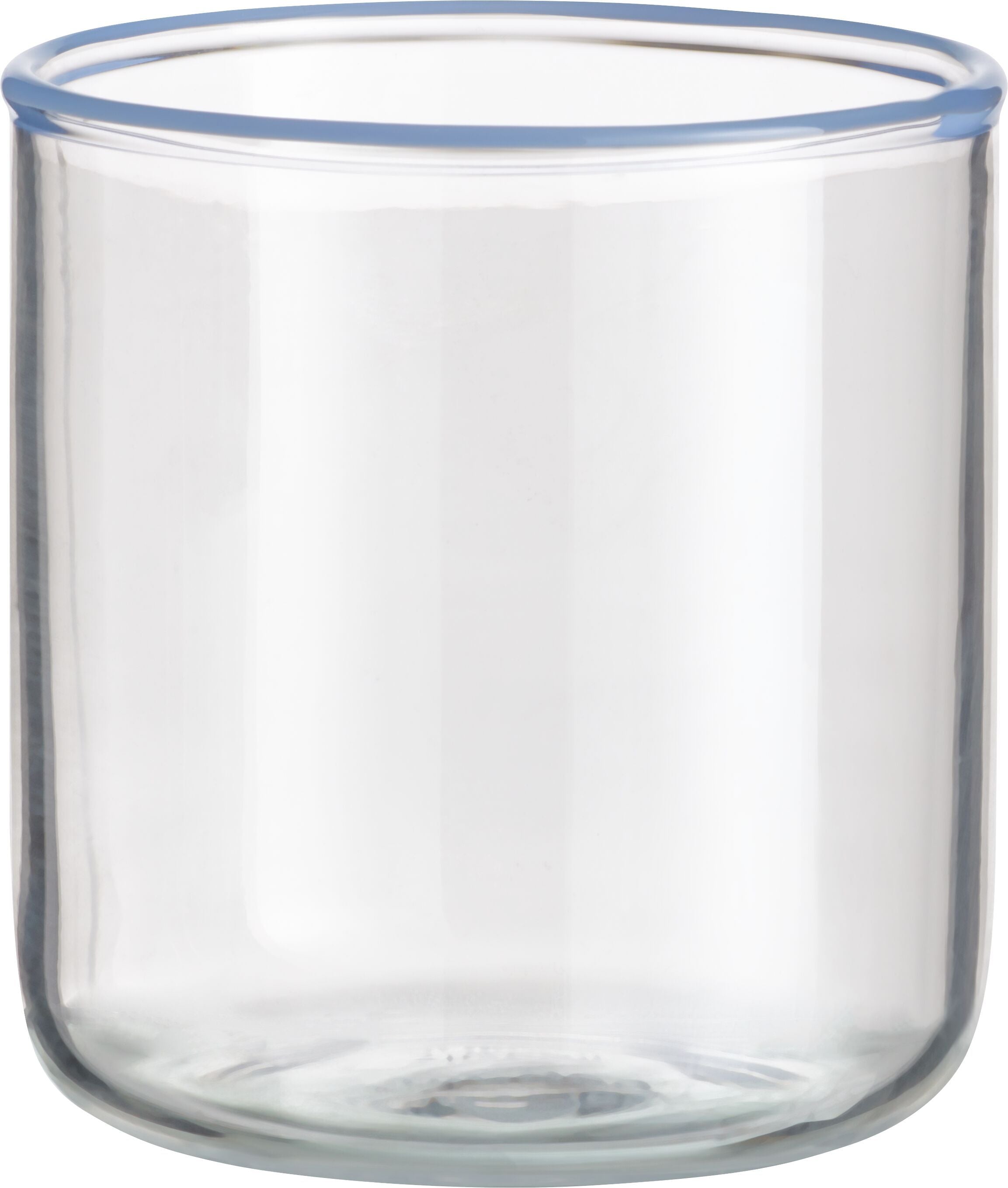 SE-ZIGERLI WASSERGLAS M. RAND BLAU 250ML - Blau / H: 8.0 cm