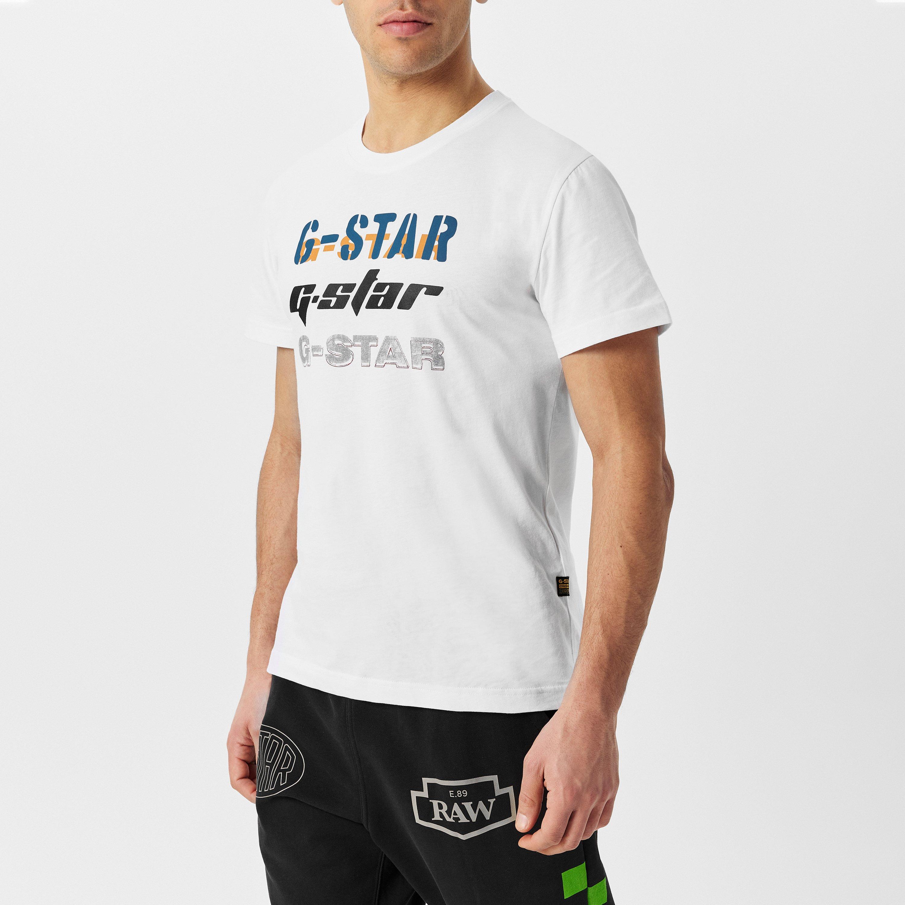G Star Triple Logo Graphic T Shirt