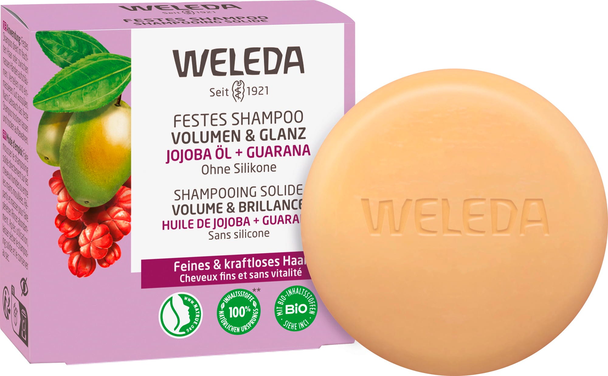 Weleda  Festes Shampoo Volumen & Glanz, 50 g