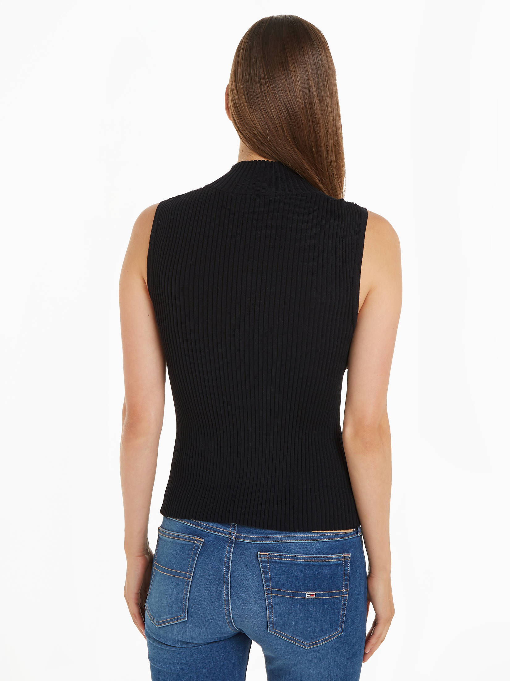 Tommy Jeans| Damen Stricktop TJW 1/4 ZIP SL BADGE SWEATER