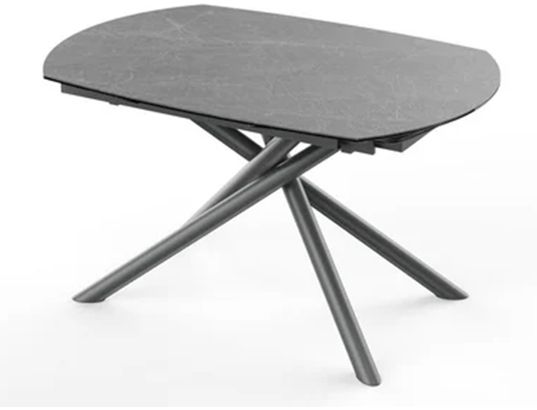 CONCEPT1 - Table Briga gris 130-190x90x76 céramique sur verre