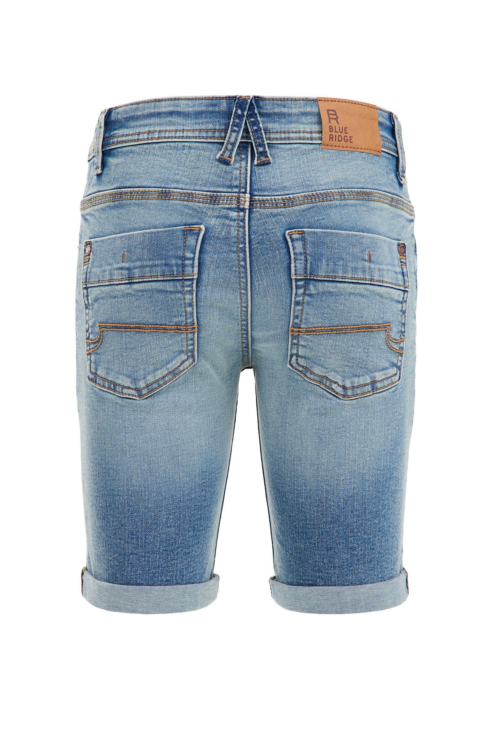 Jongens slim fit denimshort van jog denim Blue Ridge Blauw