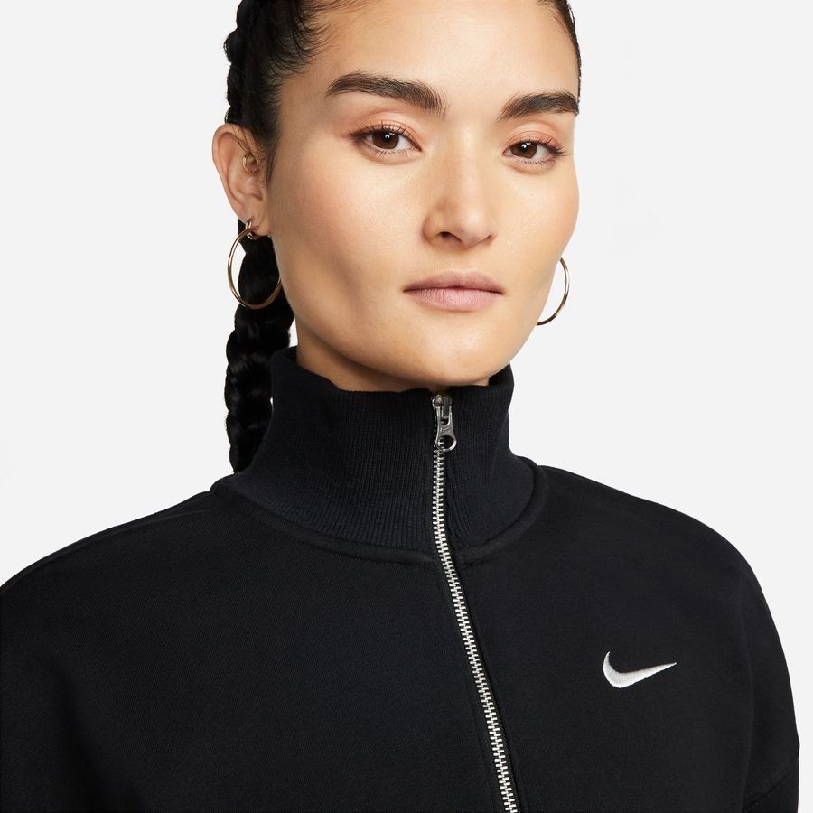 Nike Sweat NSW Phoenix Fleece - Noir/Blanc Cassé Femme