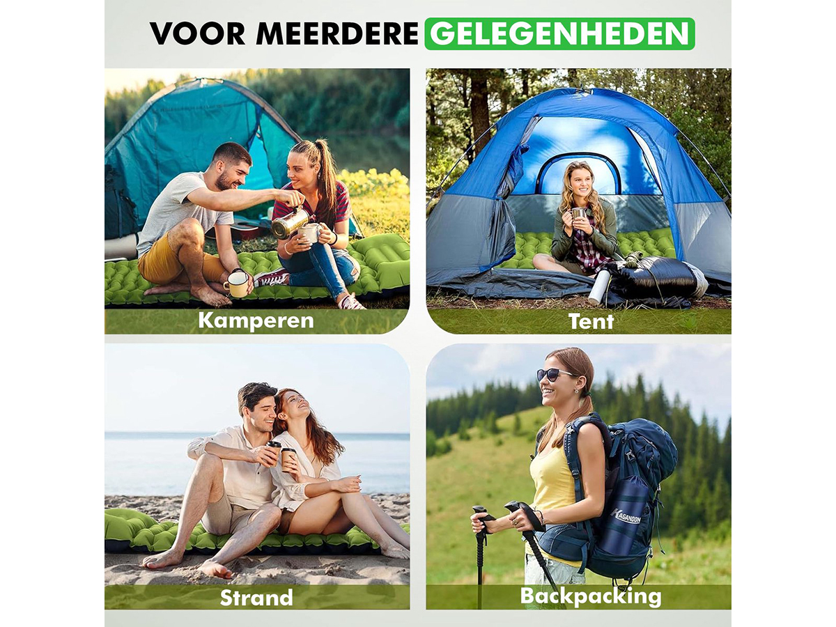 Travelhawk 2-persoons slaapmat - Green