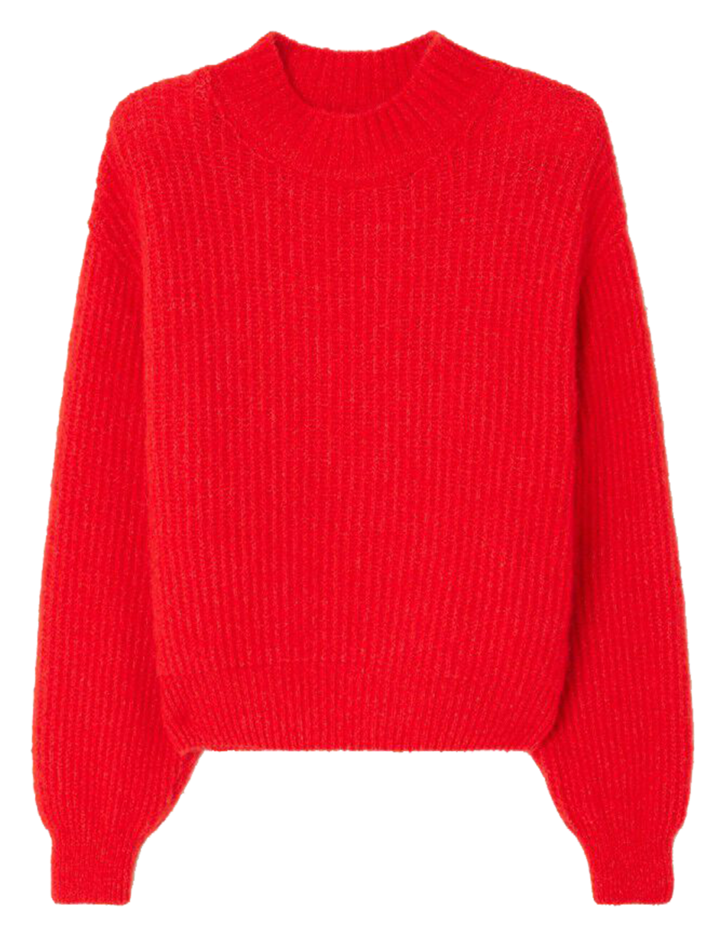 EAST - Pull col montant en maille mélangée | Rouge