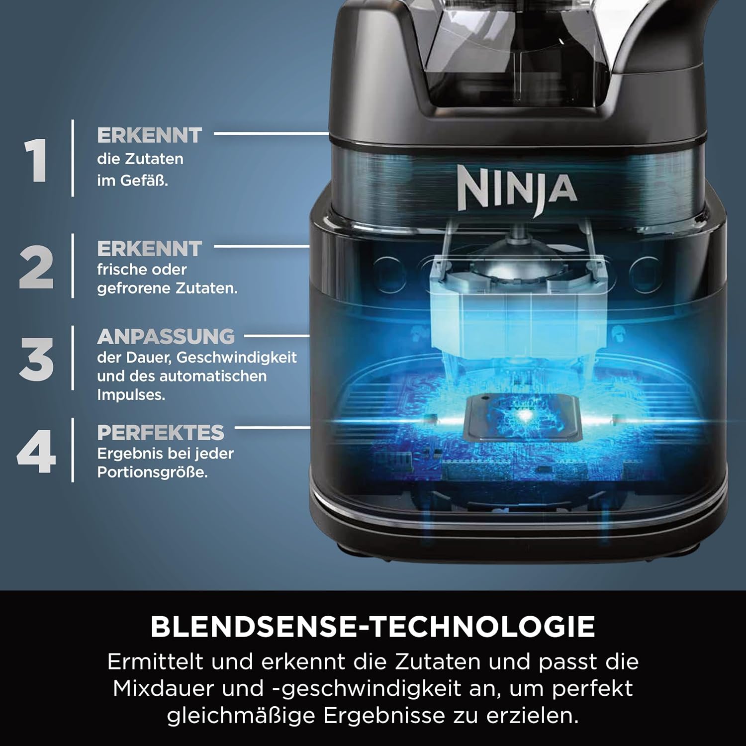 Ninja 3-in-1 Detect Power Blender Processor Pro, kraftvolle 1200W Küchenmaschine, Single Serve & Knethaken, 3x Single Serve Tassen, Krug, Teig, mischen & hacken, Stone Gold, TB401EUSTGD