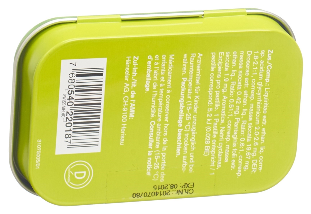 HAENSELER S<br>50 Stück, Dose, Pastille