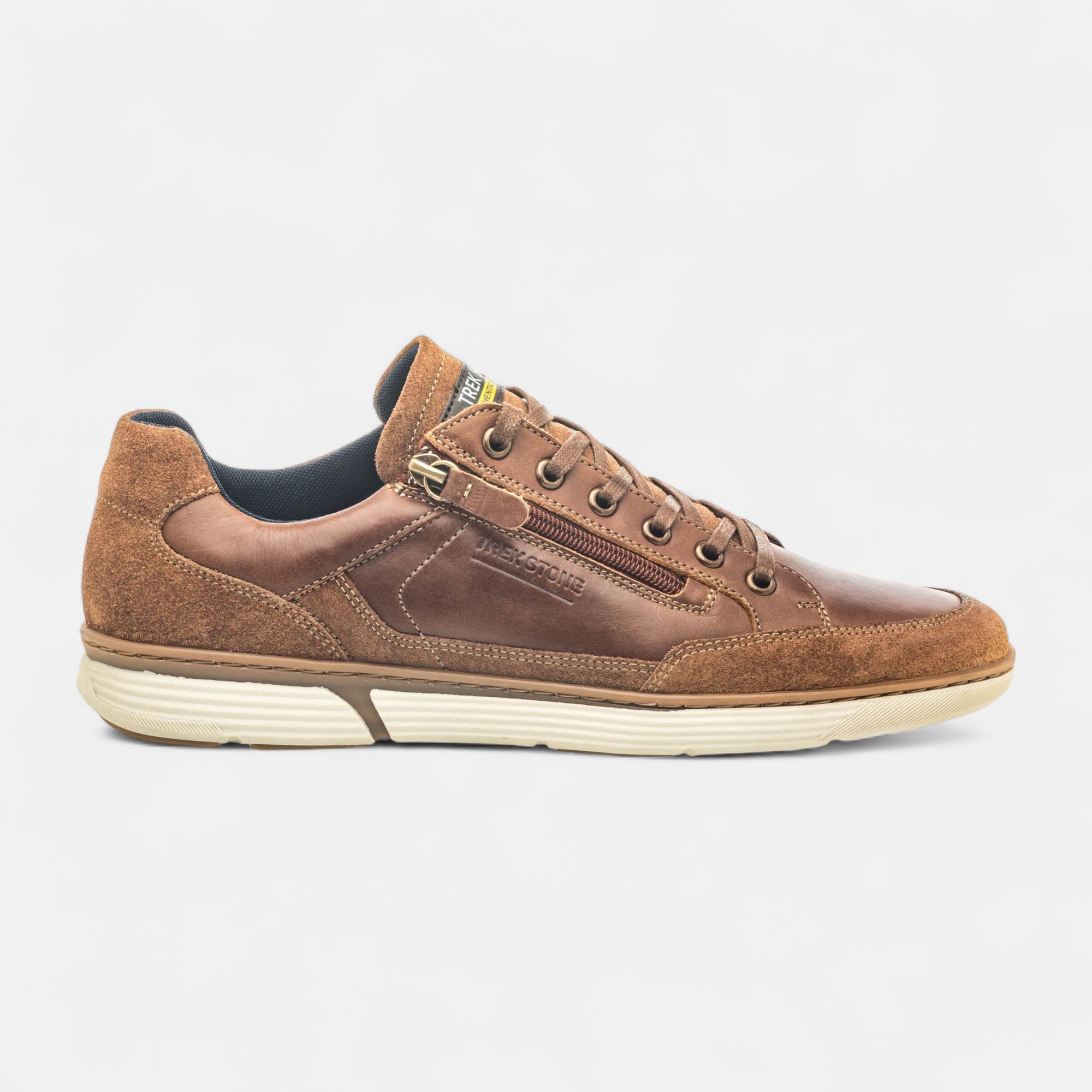 Baskets basses Homme en cuir cognac