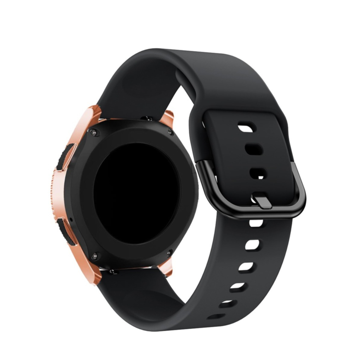 Samsung Galaxy Watch 4 Classic (42mm) Silikon Sport Armband mit Dornschliesse (Gelenkumfang: 160-210mm) - Schwarz