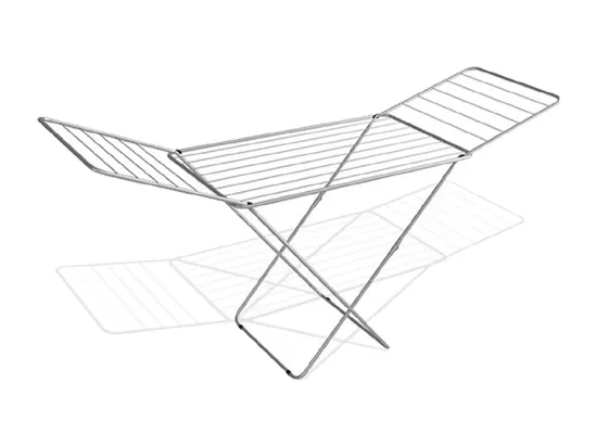 Séche-linge avec ailes, séchoir à linge, étendoir pliable 18 m d'étendage coloris gris - Longueur 180 x Profondeur 55 x Hauteur 96 cm
