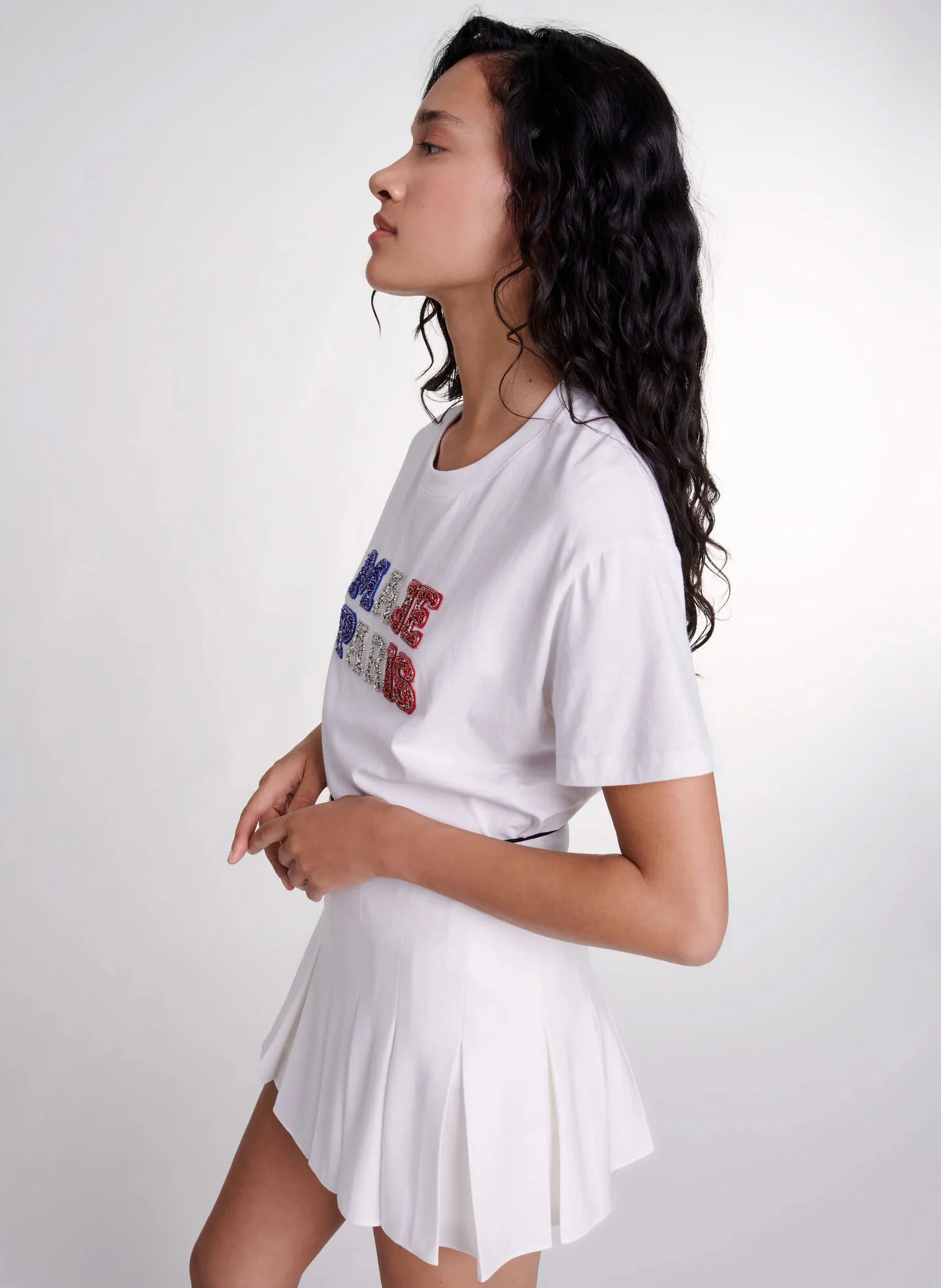 Jupe short plissée | Blanc