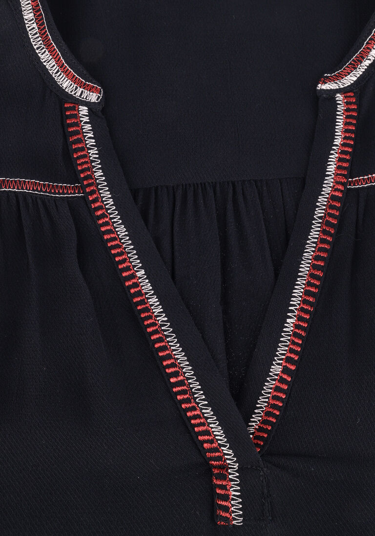 BY-BAR zwarte by-bar mini jurk nomi embroidery dress