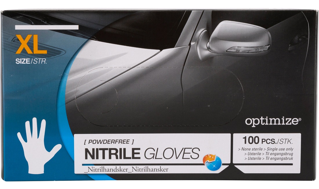 Nitrilhandsker pudderfri str. XL 100 stk