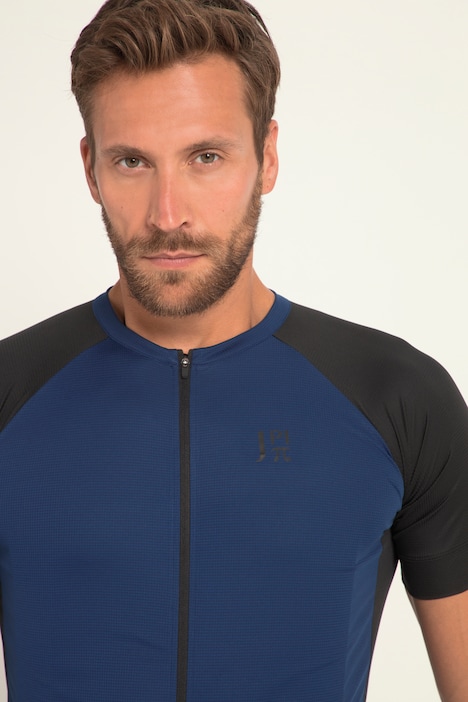 JAY-PI Rad-Trikotjacke, Bikewear, Rundhals, Halbarm, hinten Saumtaschen