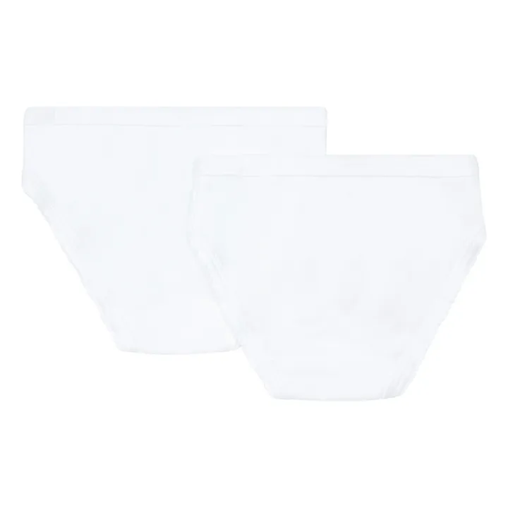 Petit Bateau Lot de 2 Culottes Coton Bio | Blanc cassé