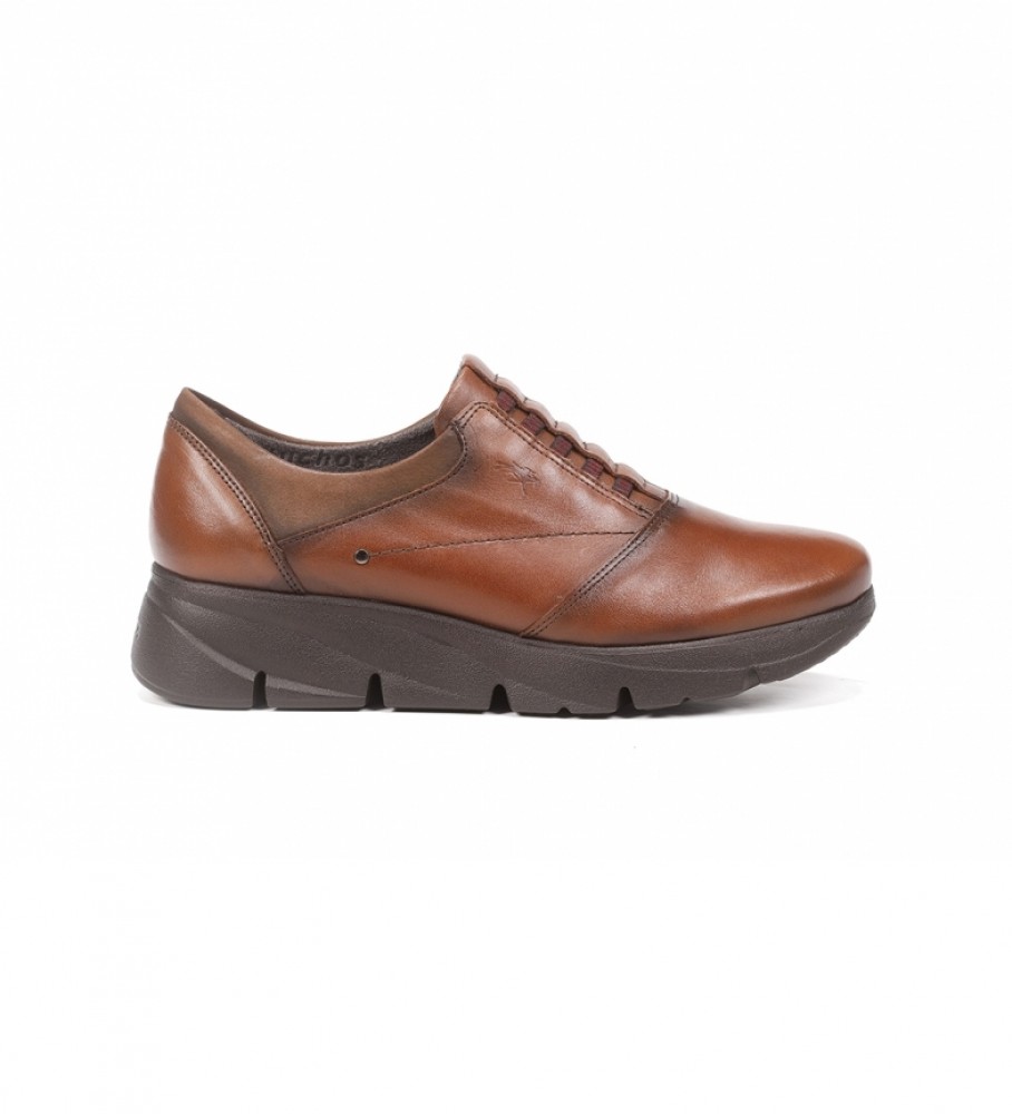 Sapatos Fluchos F1357 em couro marrom