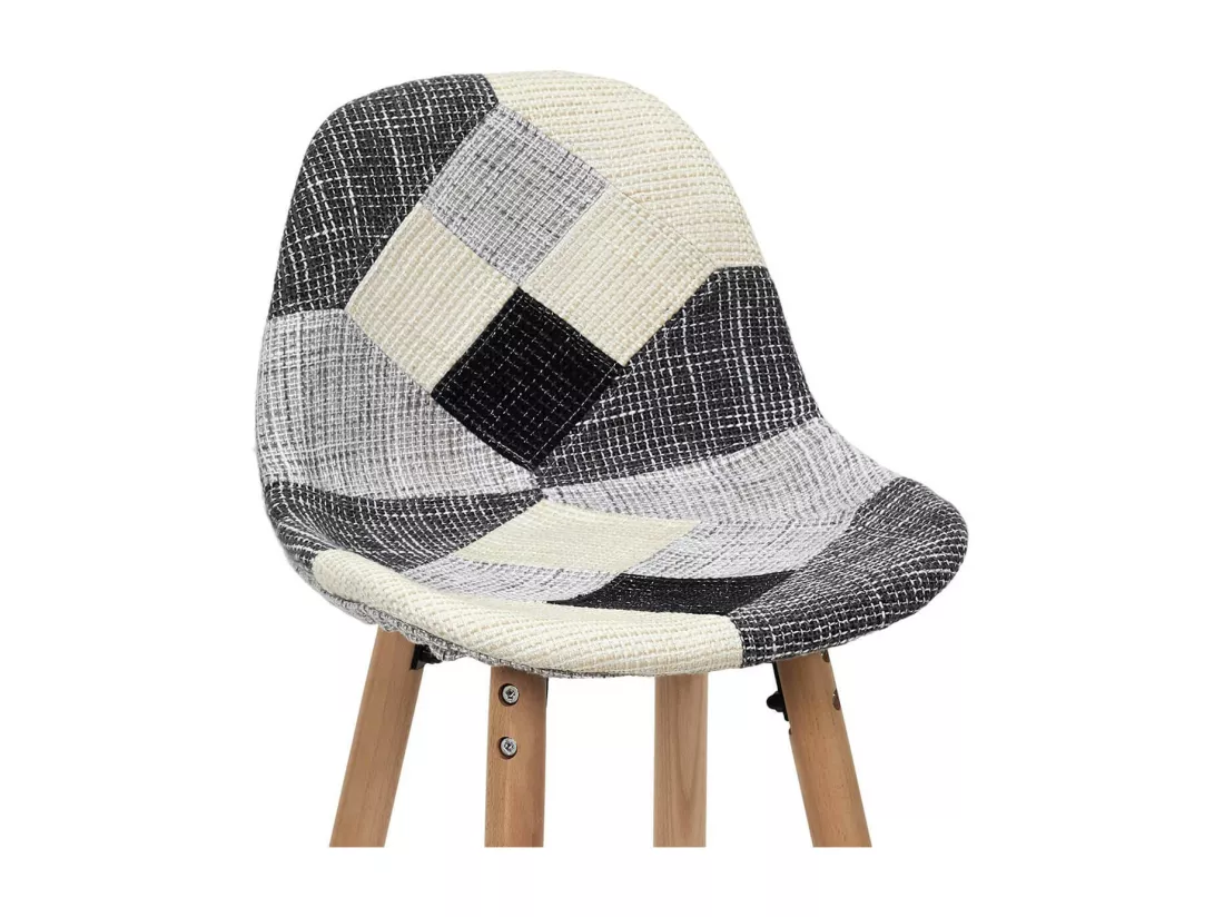 MOZAIK - Lot de 2 Tabourets Scandinaves Noirs et Blancs