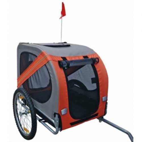 Reboque de bicicleta laranja para cães