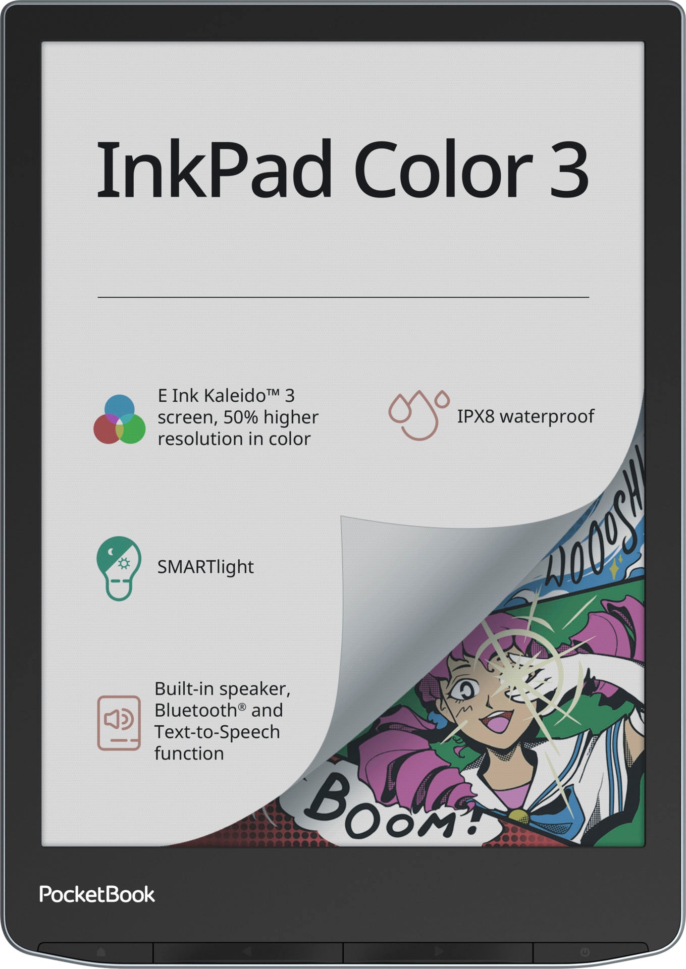 PocketBook E-Book »InkPad Color 3« (19,8 cm / 7,8 ″) 32 GB E-Book Reader mit Lautsprecher und Bluetooth-Schnittstelle)