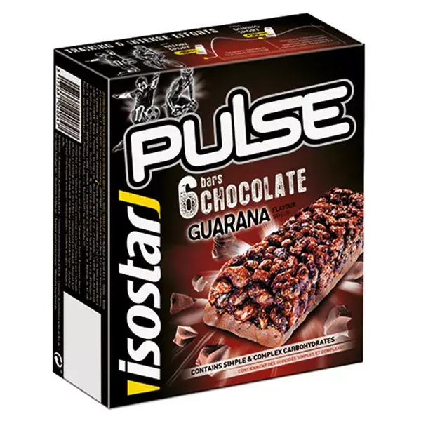 Barras energéticas de chocolate Isostar Pulse, 6 unidades