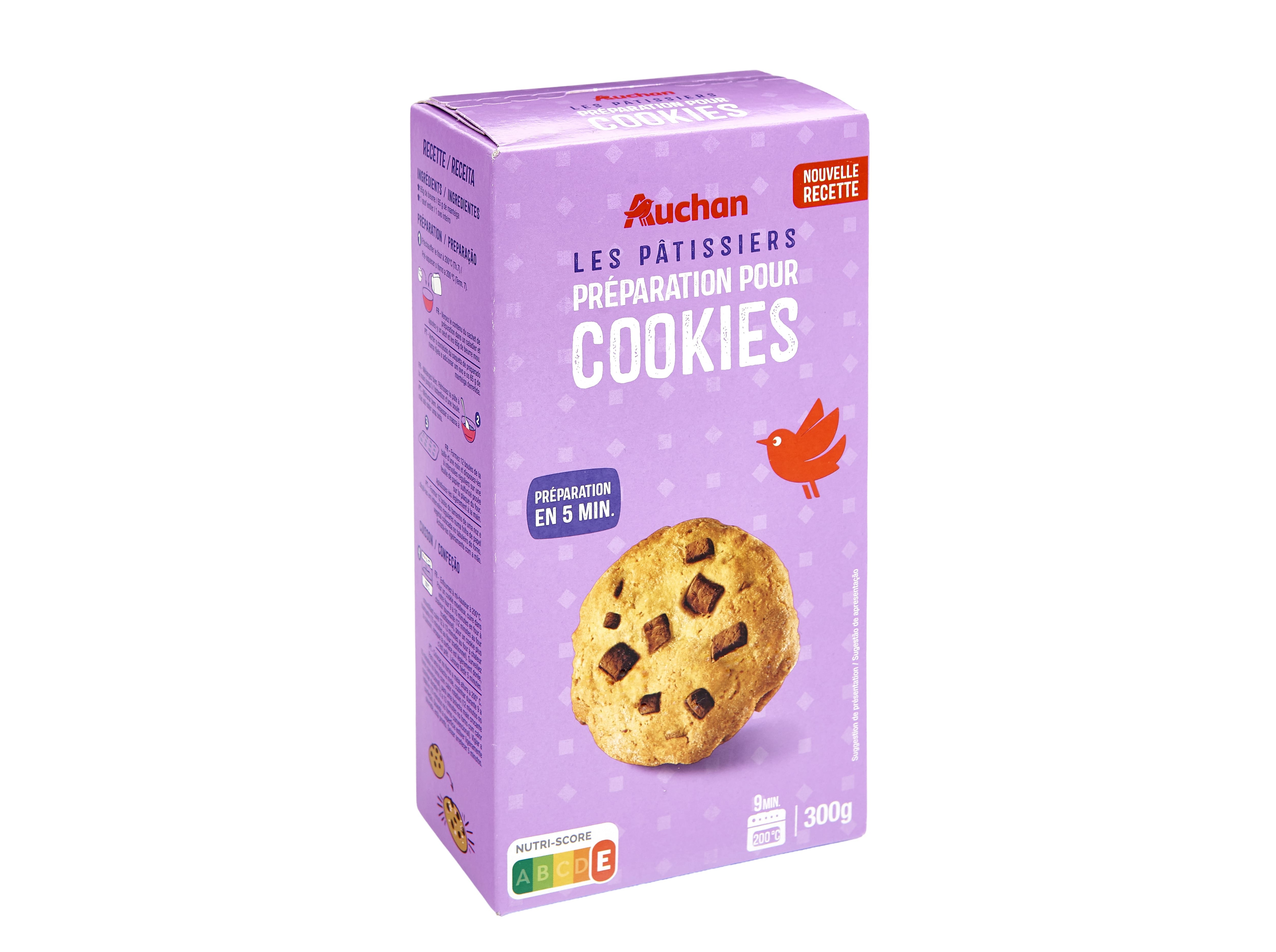 PREPARADO PARA BOLACHAS AUCHAN COM PEDAÇOS CHOCOLATE 300G