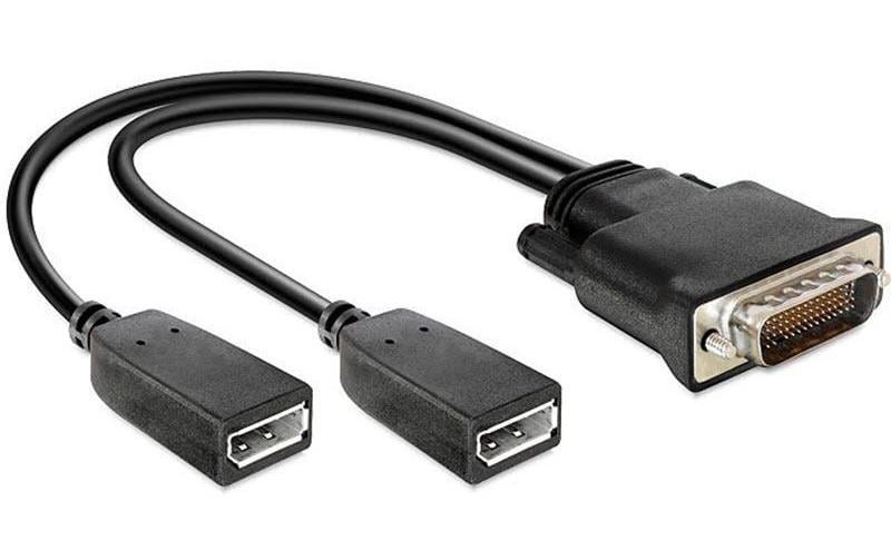 Anschlusskabel DMS-59 - DisplayPortMonitorkabel, DMS-59 auf DisplayPort, schwarz, 25 cm
