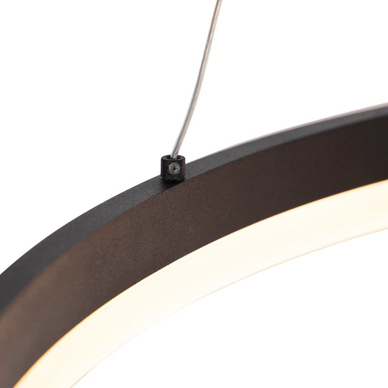 Design hanglamp zwart 80 cm incl. LED 3-staps dimbaar - Anello