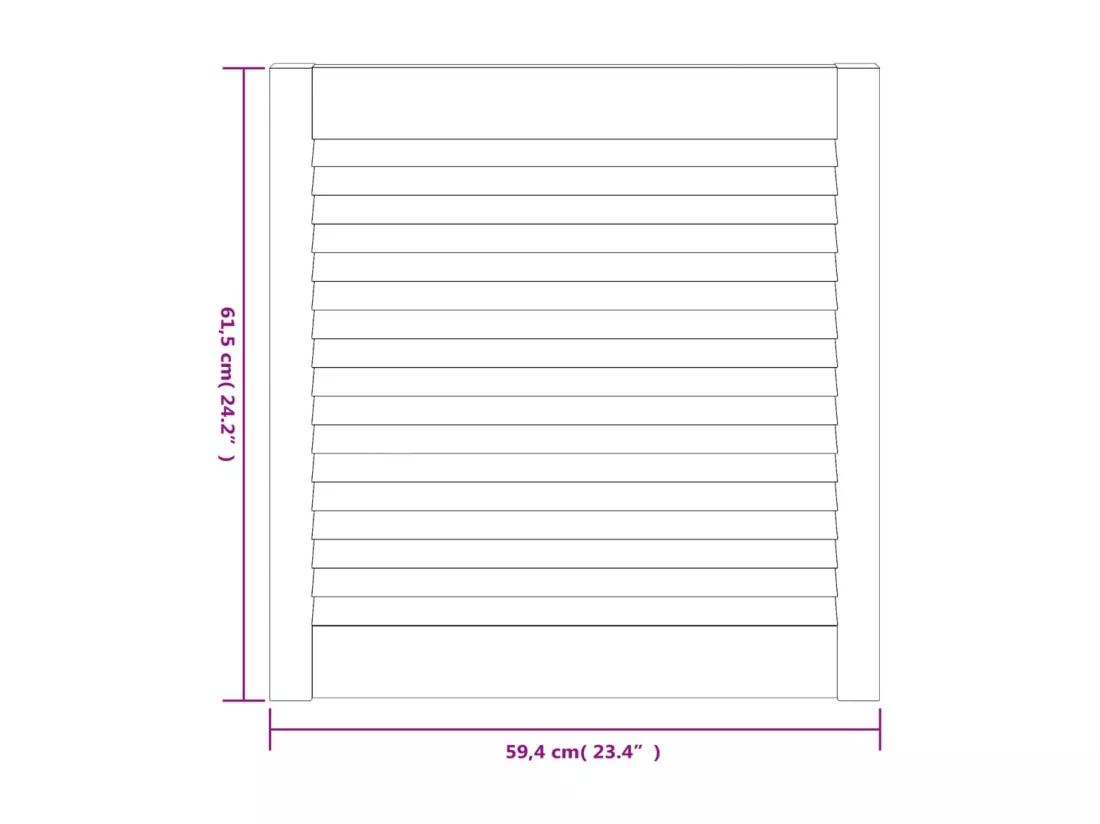 Portes d'armoire à persiennes 4 pcs 61,5x59,4 cm pin massif