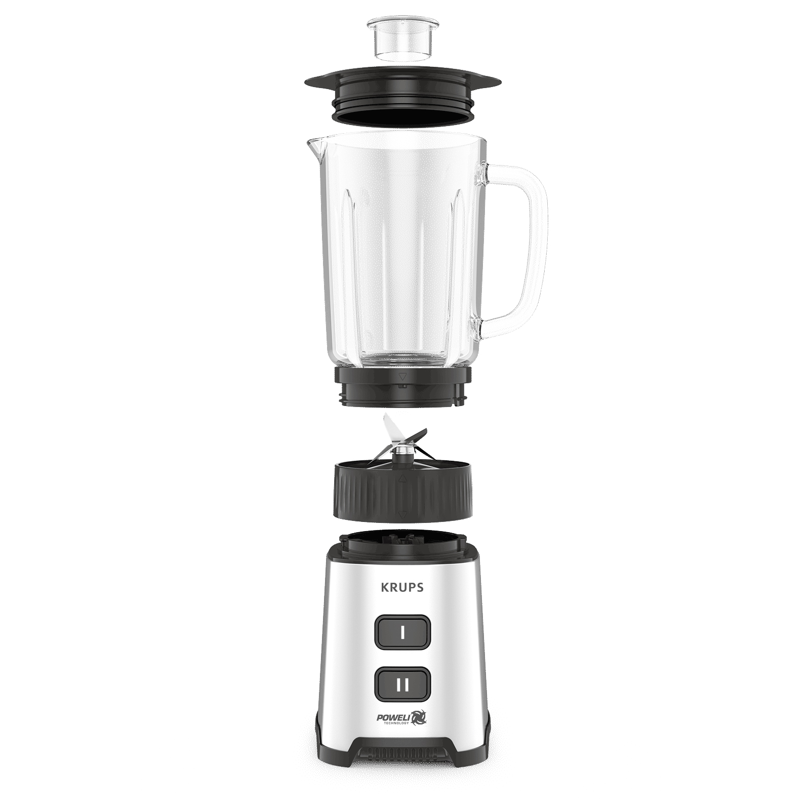 KRUPS Standmixer KB17GD - Edelstahl - 1 Liter