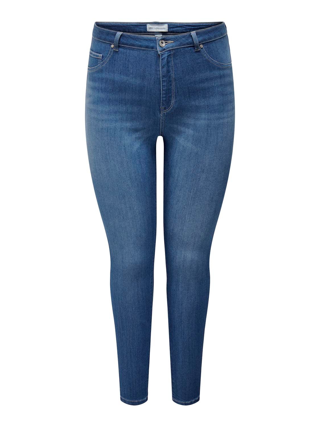 CARSTORM Hohe Taille Skinny Fit Jeans Light Medium Blue Denim