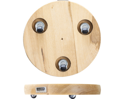 Wagner plantenwagen Ø 25 cm H 5 cm hout voor binnen bruin