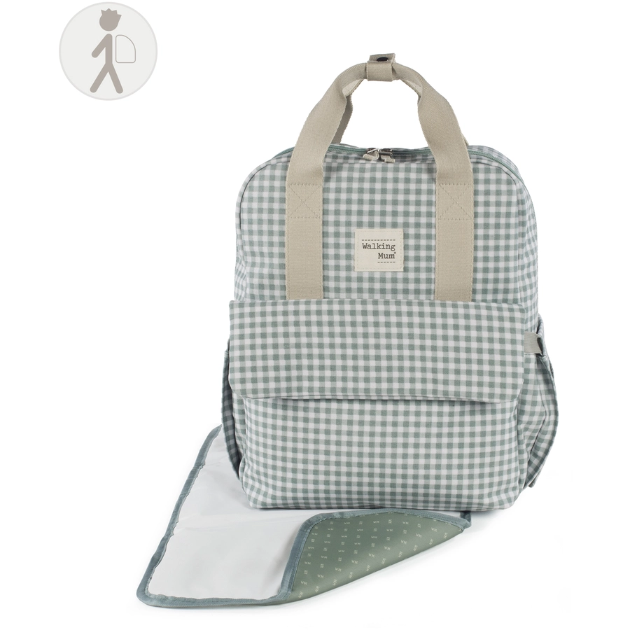 Walking Mum Wickelrucksack I Love Vichy Grün