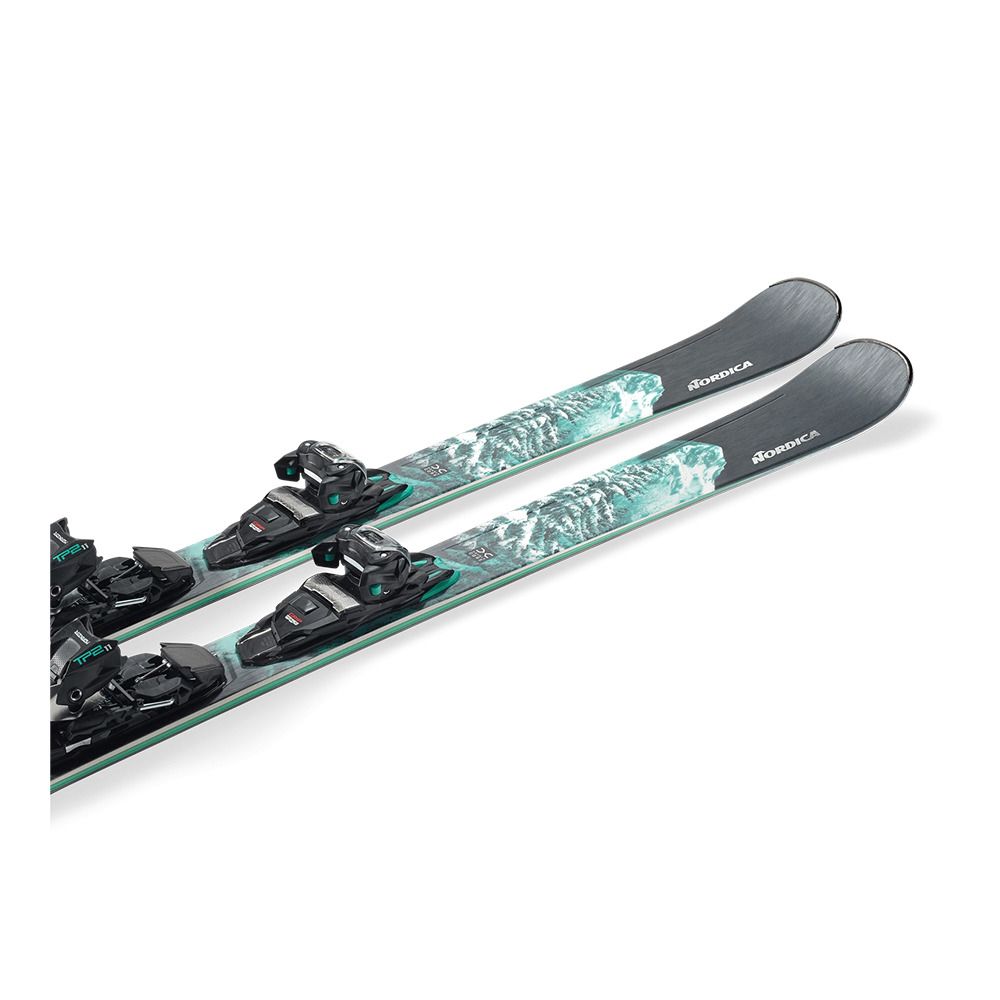Nordica WILD BELLE DC 84 - Skis all mountain + Fixations TP2 LIGHT 11 FDT black/teal Femme black/teal/tbd