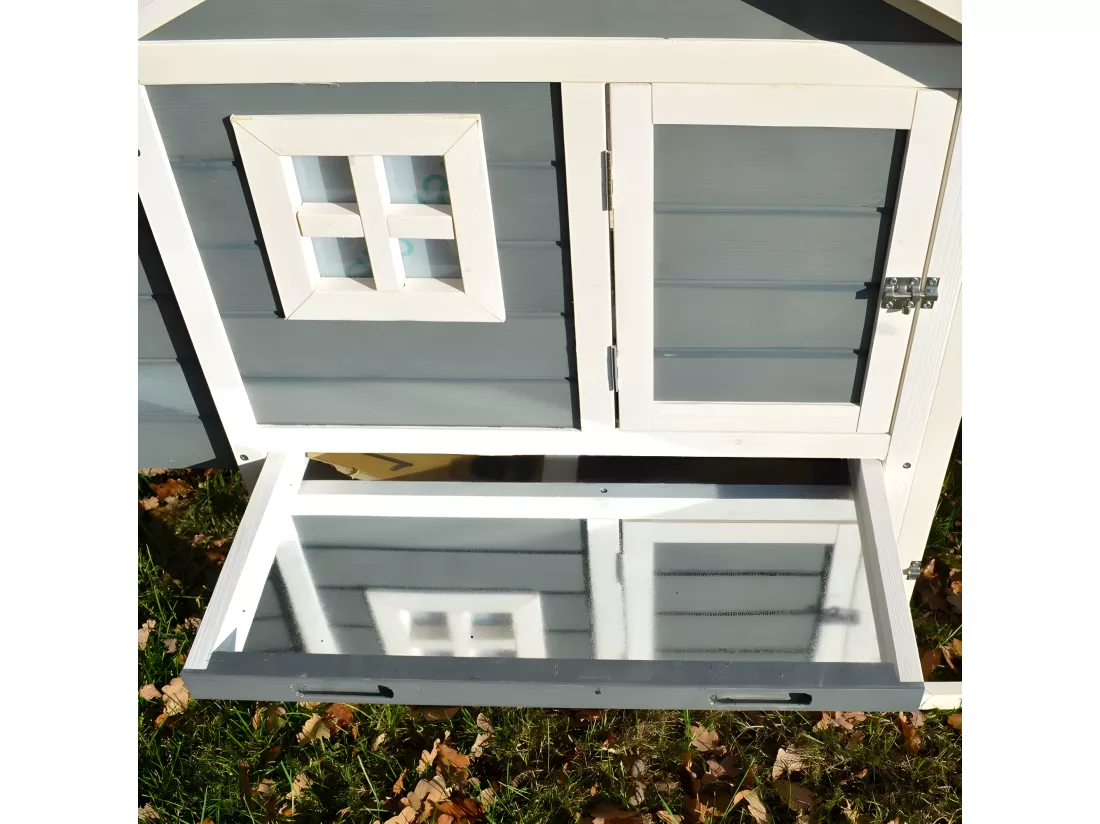 Poulailler Exterieur en bois avec toit pliant 175x66x101 cm Modele- Dottie 151 Taille L
