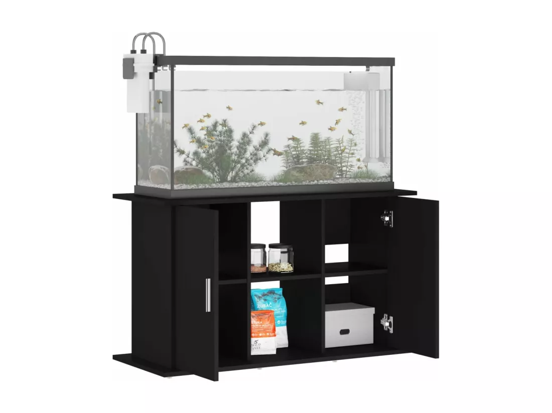 Support pour aquarium noir 101x41x58 cm bois d'ingénierie